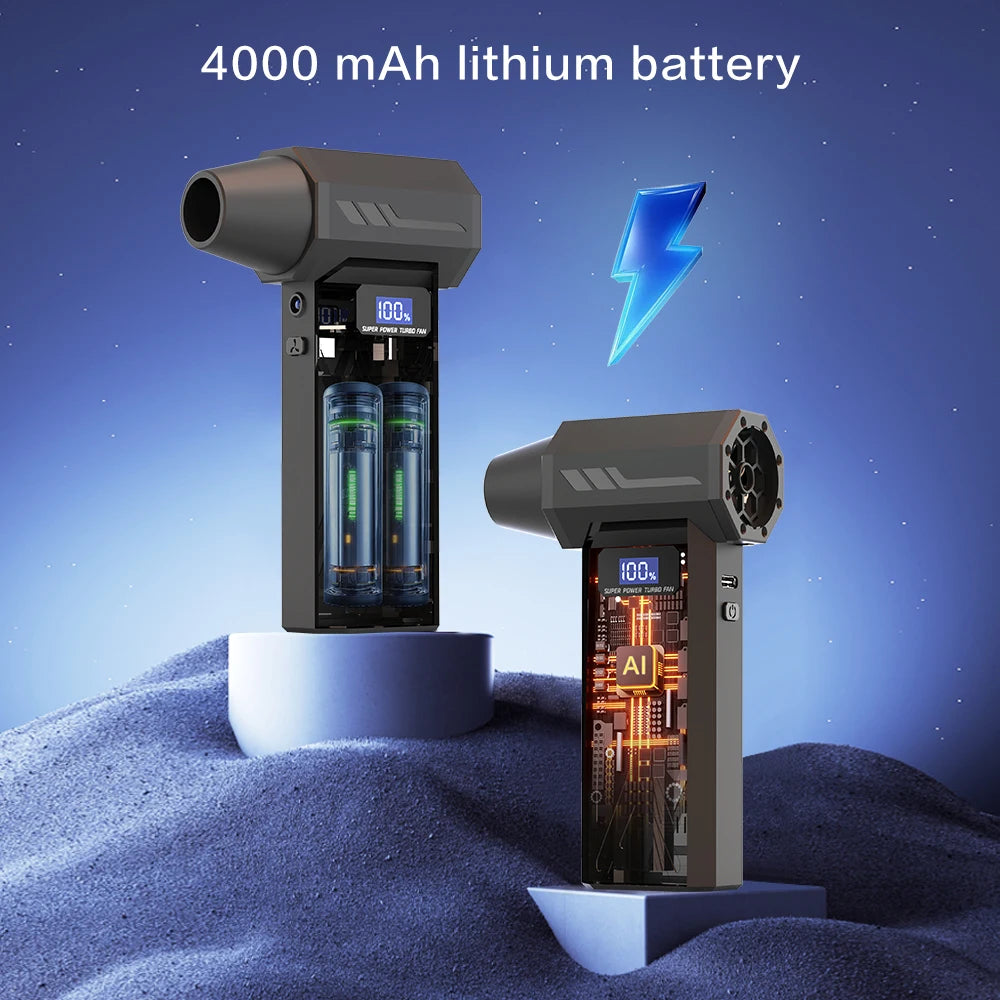 【2025 New】Wireless Jet Fan Brushless Motor Turbo Air Blower for Car Cleaning with LED Light Digital Display Portable Outdoor Use